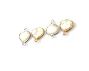 Jasper Gemstone 18K <b>Gold</b> Plated Sterling Silver Handmade <b>Heart</b> Shape Double Bail Faceted Bezel Boho Connector for <b>Earring</b> Making - Product Image 2