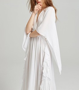 ผู้หญิงสวม Kaftan Ceorhet ลูกไม้แขนยาว V คอเปลือยผู้หญิง Kaftan ยาวสวม Kaftan ชุดยาวเต็ม - Product Image 1