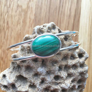 925เงินสเตอร์ลิง Malachite สร้อยข้อมือเครื่องประดับเงิน - Product Image 3