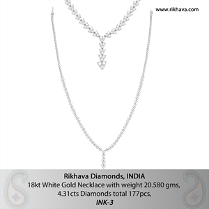 Collar de diamantes de oro blanco de 18kt para mujer, joyería de moda, collares, pulsera de piedra natural de calidad, joyería - Product Image 6