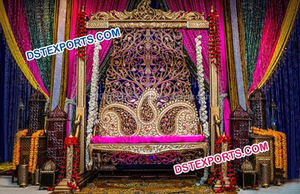 Diseñador perla oro Sankheda madera Jhula Swing hecho a mano musulmán boda decoración de madera de teca - Product Image 5