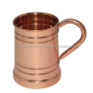 Mug à lait cylindrique gravé avec finition en cuivre et poignée solide, fabricant et exportateur d'Inde - Product Image 3