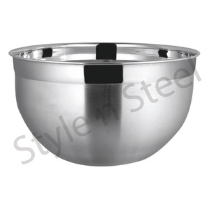 Cuenco de ensalada antideslizante personalizado de Metal, tazón de almacenamiento inferior de silicona, juego de mezcla de acero inoxidable, precio barato - Product Image 1