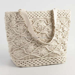 กระเป๋าชายหาดโครเชต์ Macrame สไตล์วินเทจทำจากผ้าฝ้าย100% - Product Image 1