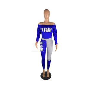 Long Sleeves <b>Ladies</b> Fashion Letter Print Two Pieces Jumpsuit Women Autumn Body <b>Overalls</b> Crop Top Sweatshirt with Pant - Product Image 6