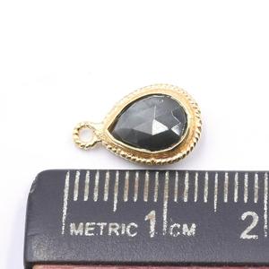 Ojo de gato en forma de pera, bisel de Plata de Ley 925, colgante chapado en oro, fabricación de joyas hechas a mano - Product Image 2