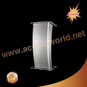 Diseño de púlpit acrílico moderno transparente, tamaño personalizado, logotipo del cliente, soporte aceptado, podio/atril/rostrum - Product Image 2