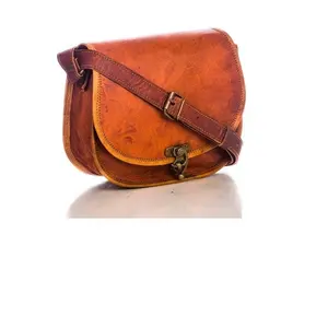 Groothandel Dames Leren Sling Side Messenger Bag Schoudertas Echt Lederen Tas Voor Dames Heren Verstelbare Band Vintage Wear