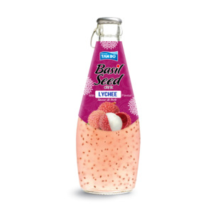Vietnam OEM ODM Basil Seed Drink 8 Brix Fruit Flavor in 290ml Glass <b>Bottle</b> - Product Image 1