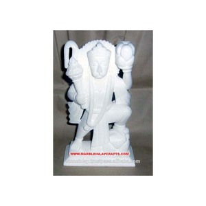 รูปปั้นหนุมานหินอ่อนสีขาวโบราณ - Product Image 1