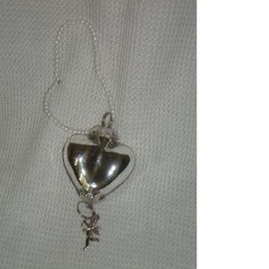 ของตกแต่งเทศกาลคริสต์มาสที่แขวนแก้วสีเงินสำหรับเทศกาลวันหยุดเทศกาลรูปทรงหัวใจเครื่องประดับแบบแขวนตามต้องการ - Product Image 1