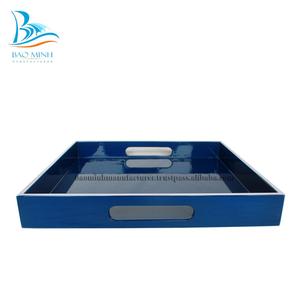 Set de 3 plateaux laqués, plateau de service en bois fabriqué au Vietnam - Product Image 3