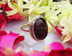 Adjustable 925 Silver Natural <strong>Ruby</strong> Gemstone <strong>Rings</strong> <strong>for</strong> <strong>Men</strong> Women Boho Gypsy <strong>Ring</strong> - Product Image 2