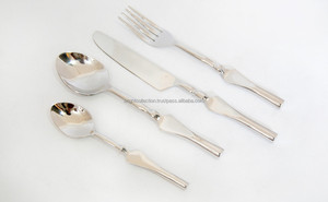 Juego de cubiertos con mango de plata de acero inoxidable Juego de cubiertos de acero inoxidable real Mango de diseñador Servicio de ensalada - Product Image 2