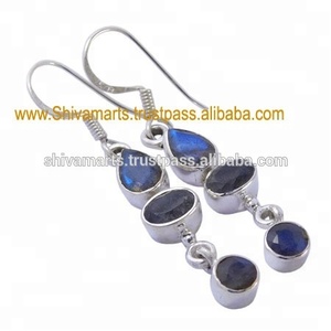 Pendientes colgantes finos de Plata de Ley 925 hechos a mano nueva moda con piedras preciosas de labradorita auténtica joyería elegante para mujeres y niñas - Product Image 2