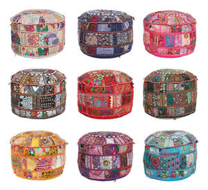 Lot de tabouret de pied en patchwork fait à la main en gros - Product Image 2