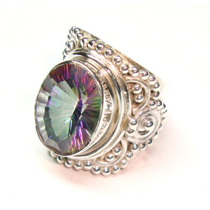 Anillo de topacio místico para mujer, Plata de Ley 925, joyería para mujer - Product Image 6