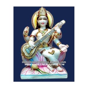 Saraswati-estatua Mata de piedra de mármol - Product Image 1