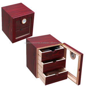 Humidor de Madera de Cerezo Pequeño, Modelo 0128, Técnica de Lacado, con Capacidad para 75 Cigarros, Diseño Europeo Ecológico - Product Image 1