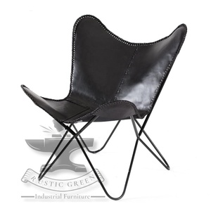 เก้าอี้วินเทจอุตสาหกรรมหนังผีเสื้อสีดำสำหรับรับประทานอาหารกลางแจ้งห้องนั่งเล่นดีไซน์เรียบง่ายสำหรับโรงเรียนโรงแรมร้านอาหาร - Product Image 4