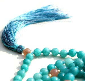 Perles de prière en Amazonite 108, collier Mala noué à la main spirituel perles de prière - Product Image 4