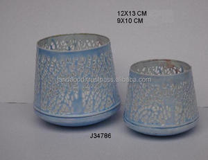 Metal Indian Lantern With Ceramic Finish Tree Patterns Blue Color <b>Other</b> Colors Available Home Decor Christmas Home Decoration - Product Image 3