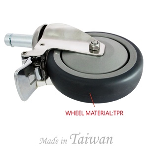 CCE <span class=keywords><strong>5</strong></span> Polegadas Swivel <span class=keywords><strong>Locking</strong></span> Caster Médica Rodízios de Borracha Sólida - Product Image 6