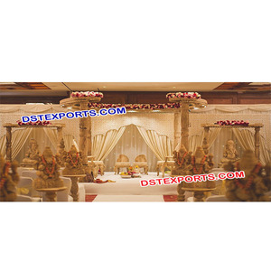 Mandap de Boda Dinámico de Madera, Mandaps Tallados a Mano, Diferentes Mandaps Tallados en Madera, Fabricante Canadá, Decoración para Eventos - Product Image 1