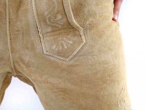 Pantalon de maternité allemand traditionnel brodé grande taille pour hommes Oktoberfest Kurz en cuir suédé confortable bavarois Lederhosen - Product Image 3