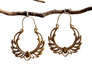 Vente chaude femmes Style bohème Tribal mode laiton boucles d'oreilles cerceau boucle d'oreille - Product Image 1