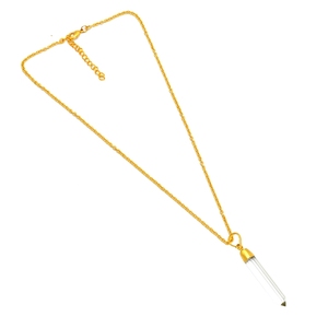 925 Sterling Silver Fine Pendentif Collier Cristal Quartz Crayon Point Conception pour Mariages Anniversaires Fêtes Cadeau - Product Image 2