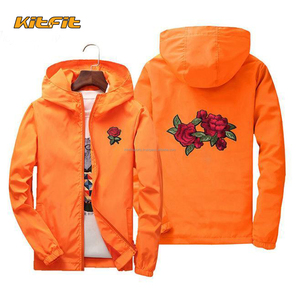 Manteau à capuche mince et personnalisé pour homme, impression par Sublimation, coupe-vent, fermeture éclair - Product Image 6