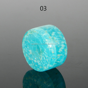 Cuentas de Amazonita Natural de Calidad AA, 14x8x4.5mm, Lisas, en Forma de Neumático, Piedras Preciosas Verdes con Orificio Grande para Pulseras, Estilo Europeo, Gemas Ishu - Product Image 3