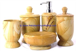 Gran variedad de accesorios de baño beige de mármol negro azabache Juego de jaboneras Burmarteak de madera de teca - Product Image 6