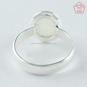 Pierre de lune arc-en-ciel 925 bagues en argent sterling - Product Image 4