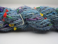 Fleur brodée teinte dans l'espace fil de soie fantaisie recyclé laine à tricoter matériel pour Crochet couture origine sac à anneau en tissu normal