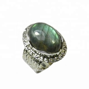 Bague en pierre précieuse labradorite naturelle faite à la main bijoux en argent sterling 925 bagues éternité vermeil fournisseurs et exportateurs - Product Image 1