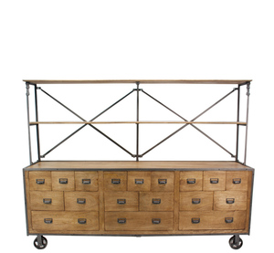 Bibliothèque de conception industrielle moderne antique Meubles réglables en bois et en fer pour le salon à la maison - Product Image 6