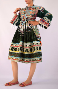 Tenue de mariage traditionnelle africaine, Kuchi, robe ethnique, avec pièces de monnaie, robe Banjara avec glands - Product Image 4