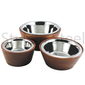 Cuenco SF de acero inoxidable, cuenco para gatos de 3 PES, comedero antideslizante para mascotas, cuenco con varios tamaños, exterior de madera, precio más barato, acero inoxidable - Product Image 2