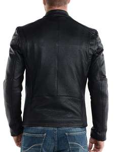 Veste en cuir de mouton pour homme 100% pur, vestes de motard Oem Slim en cuir véritable, tendance - Product Image 2