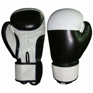 Gants de combat et de boxe en cuir noir, 20 pièces, meilleure vente, mélange de cuir avec Support de poignet, couleur noire, 8oz 10oz 12oz 14oz 16oz, vente en gros, OEM personnalisé - Product Image 1