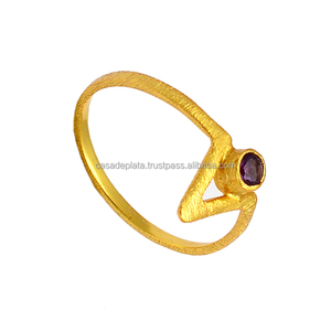 แหวนพลอยโกเมนทรงกลมตัดด้วยทองคำแหวนเงินสเตอร์ลิง925เครื่องประดับหนามเตยแหวนแฟชั่นอินเทรนด์สำหรับงานแต่งงาน - Product Image 3