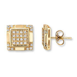 Push Back 0.40 TCW Real Round Diamond Stud <b>Earrings</b> in 10K Gold | Classic Solitaire Diamond <b>Earrings</b> for Women | <b>Fine</b> Jewellery - Product Image 1