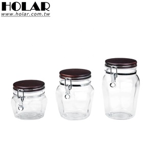 [Holar] Boîte en plastique acrylique transparent à couvercle en bois fabriqué à Taiwan pour spaghetti pâtes riz céréales bonbons café - Product Image 1