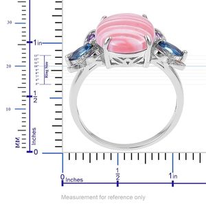 Bague en argent opale rose australienne Multi Gemstone 925 Sterling - Product Image 3