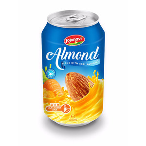 Bebida de almendras con leche y jugo de zanahoria, 330ml enlatados, marcas de bebidas JOJONAVI, precio al por mayor OEM ODM - Product Image 1