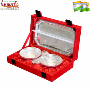 Oneup — plateau de service en plaqué argent, 7 pièces, pour cadeaux, souvenir indien, faveurs uniques de mariage - Product Image 5