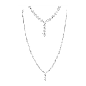 Collar de diamantes de oro blanco de 18kt para mujer, joyería de moda, collares, pulsera de piedra natural de calidad, joyería - Product Image 1