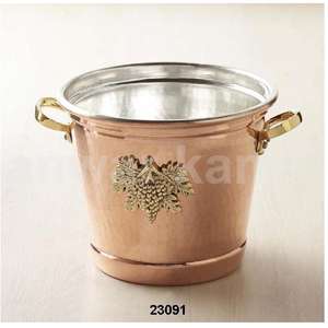 Cubo de cobre para vino con mango de latón - Product Image 1